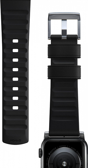 Ремешок Nomad Active Strap Pro (NM1A41SNW0) для Apple Watch 42/44 mm (Black/Silver) купить в интернет-магазине icover