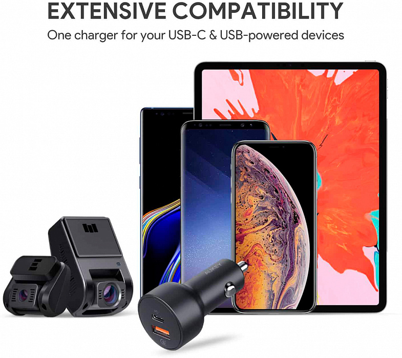 Автомобильная зарядка Aukey CC-Y6 (Black) купить в интернет-магазине icover