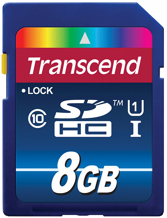 Карта памяти Transcend SDHC Premium Class 10 U1 UHS-I 8Gb TS8GSDU1 (Blue) купить в интернет-магазине icover