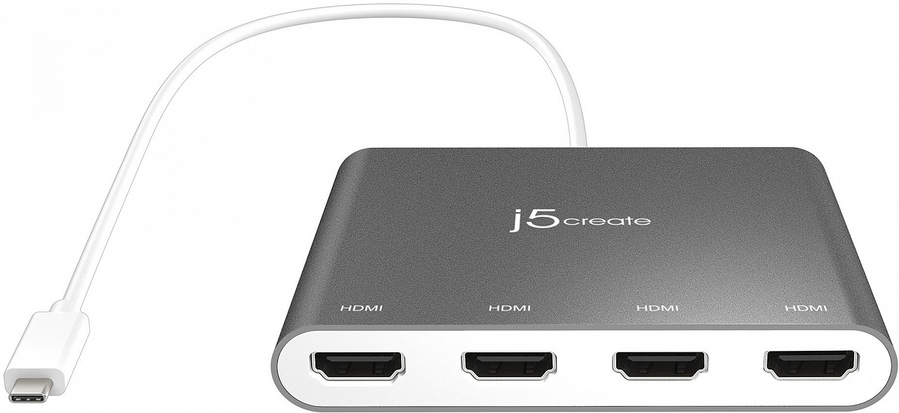 Переходник j5create JCA366 USB-C to 4xHDMI (Silver) купить в интернет-магазине icover