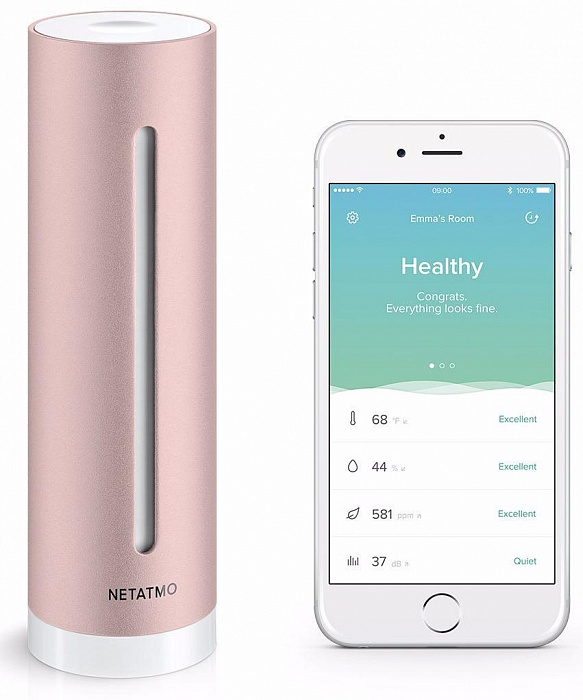 Домашняя метеостанция Netatmo Healthy Home Coach NHC-US для iOS/Android (Pink) купить в интернет-магазине icover