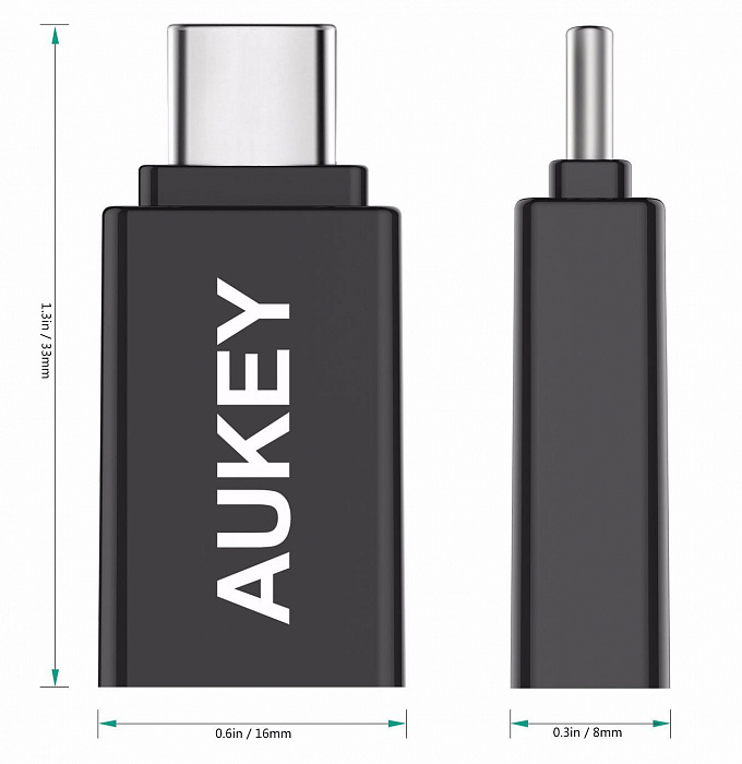 Комплект переходников Aukey CB-A1 USB 3.0 - USB-C (Black) купить в интернет-магазине icover