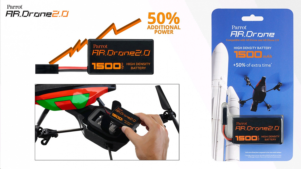 Parrot AR.Drone 2.0 HD Battery  - дополнительный аккумулятор для Parrot Drone 2.0 купить в интернет-магазине icover