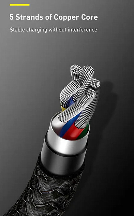 Кабель Baseus Tungsten CATWJ-01 USB-C 100W 1m (Black) купить в интернет-магазине icover