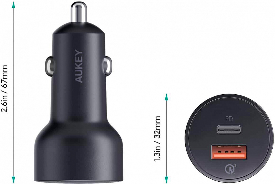 Автомобильная зарядка Aukey CC-Y6 (Black) купить в интернет-магазине icover