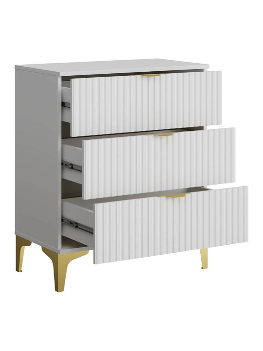 Комод RIDBERG ANDRE 3Я (White/Gold) купить в интернет-магазине icover