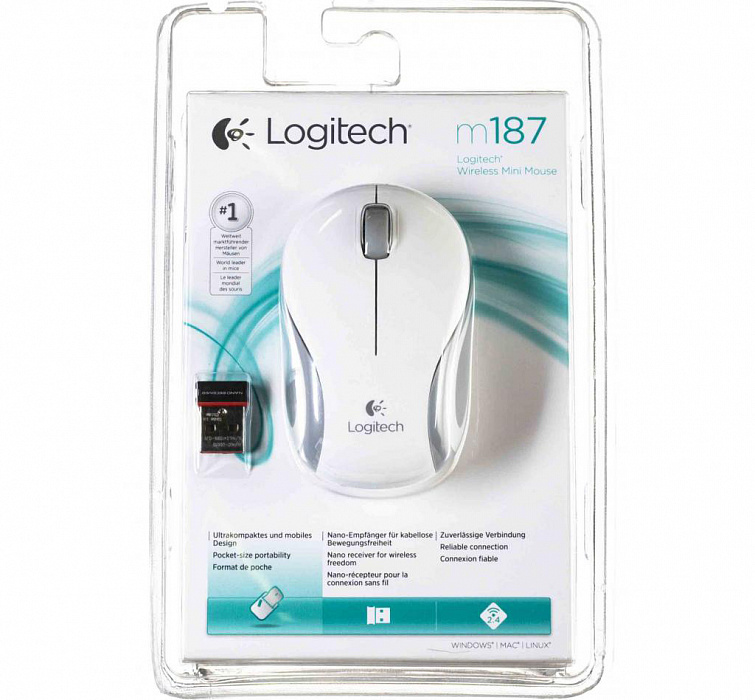 Беспроводная мышь Logitech Mini Mouse M187 910-002735 (White) купить в интернет-магазине icover