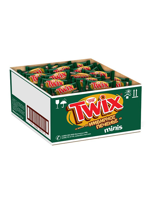 Конфеты шоколадные батончики Twix minis со вкусом имбирного печенья, лимитированная Новогодняя коллекция (2.7 кг) купить в интернет-магазине icover