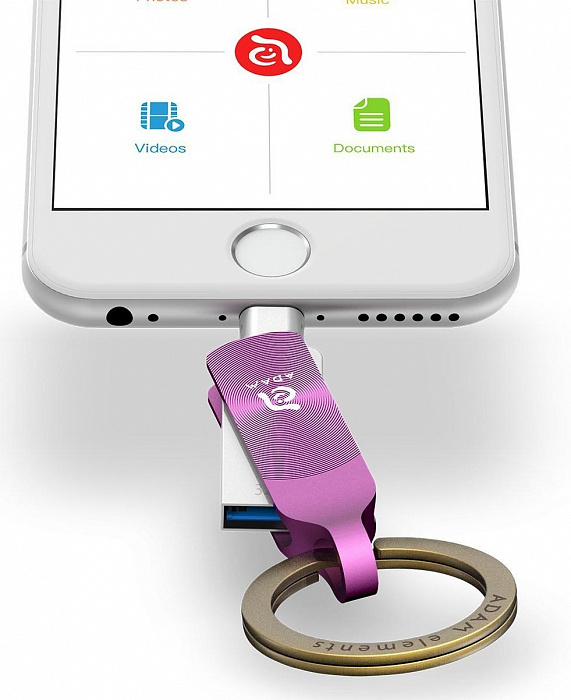 Флеш-накопитель ADAM elements iKlips Duo+ 32Gb (Purple) купить в интернет-магазине icover