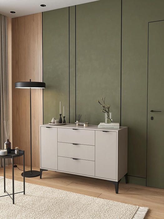 Комод Ridberg OKAYAMA 2Д/3Я (Cashmire/Black) купить в интернет-магазине icover