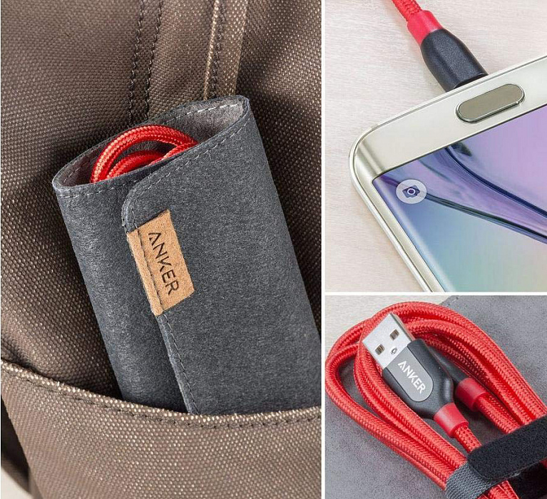 Кабель Anker Powerline+ 0.9 м (A8142H91) USB-microUSB (Red) купить в интернет-магазине icover