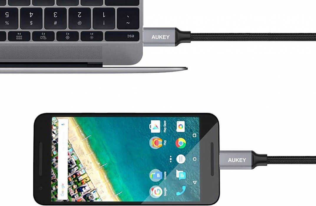 Кабель Aukey CB-CD6 USB-C 2.0 2m (Grey) купить в интернет-магазине icover