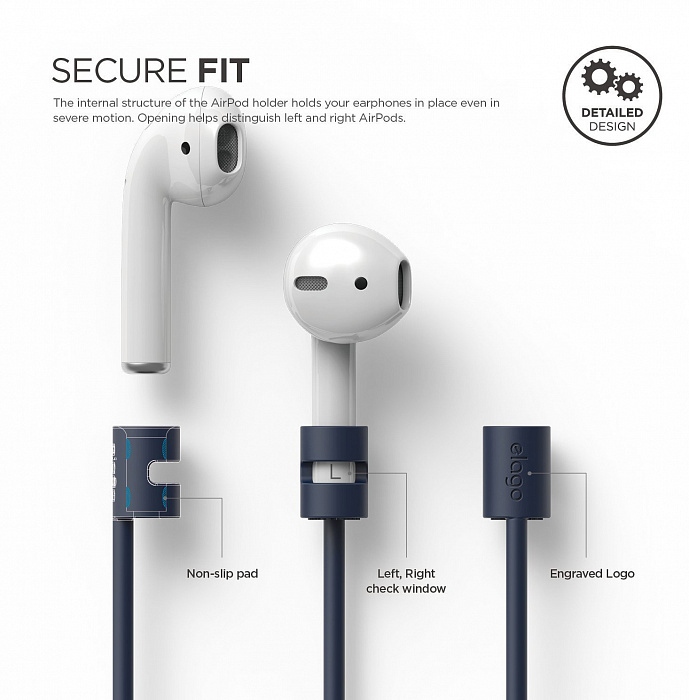 Держатель Elago Strap (ESTR-AP-JIN) для AirPods (Jean Indigo) купить в интернет-магазине icover