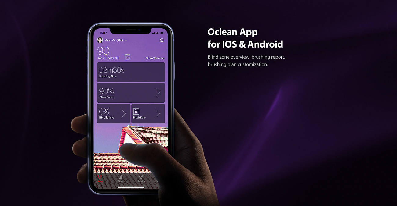 Электрическая зубная щетка Oclean X Pro (Aurora Purple) купить в интернет-магазине icover