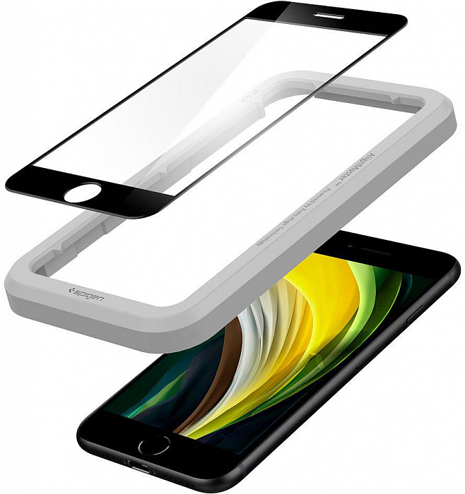 Защитное стекло Spigen Align Master FC (AGL01294) для iPhone 7/8/SE (Black) купить в интернет-магазине icover