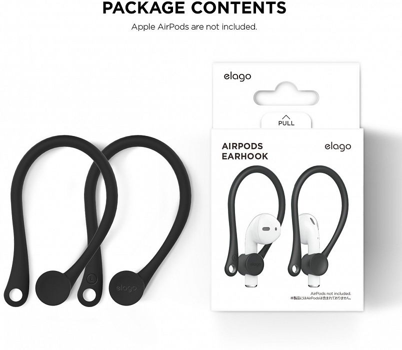 Держатель Elago Earhook (EAP-HOOKS) для наушников Apple AirPods (Black) купить в интернет-магазине icover