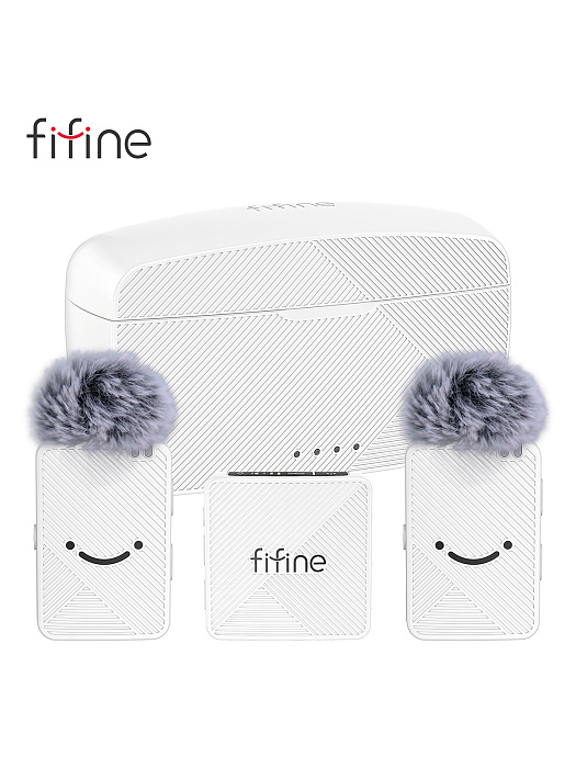 Беспроводной микрофон Fifine M9 Dual (White) купить в интернет-магазине icover