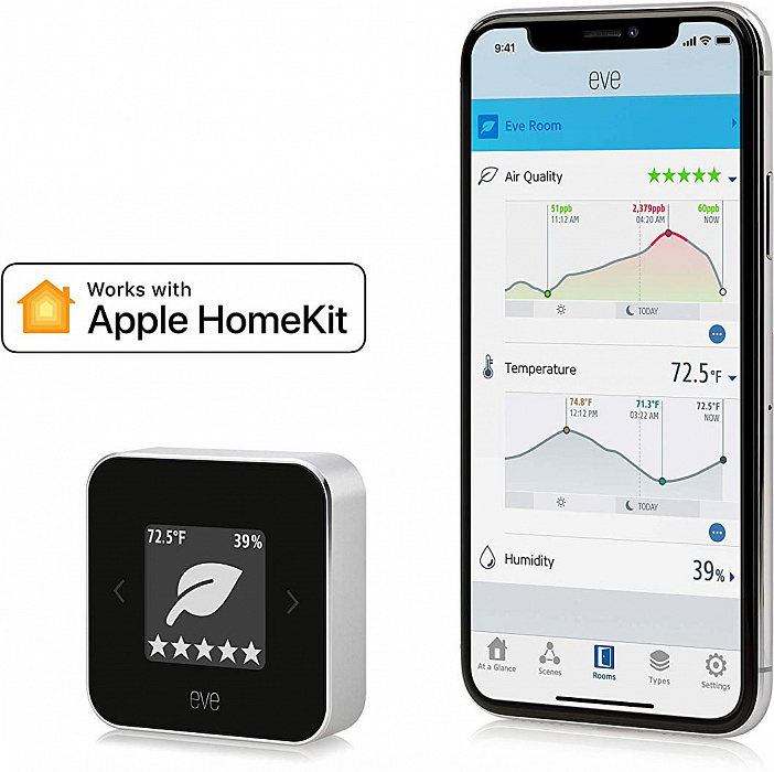 Домашняя метеостанция Elgato Eve Room 2018 10EAM9901 (Silver) купить в интернет-магазине icover
