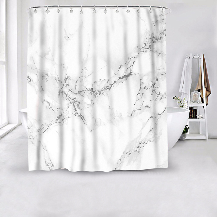 Штора для ванной комнаты Ridberg Marble 180 x 200 см (White) купить в интернет-магазине icover