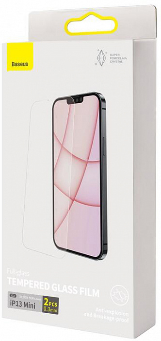 Защитное стекло Baseus 0.3mm Full-glass Super porcelain (SGBL030002) для iPhone 13 mini (Crystal) купить в интернет-магазине icover