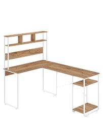 Стол компьютерный угловой лофт Ridberg ALASKA (Oak/White) купить в интернет-магазине icover