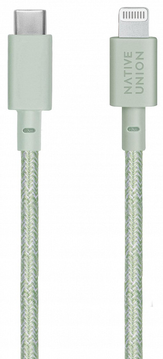 Кабель Native Union Belt (BELT-CL-GRN-3-NP) USB-C to Lightning 3m (Light Green) купить в интернет-магазине icover