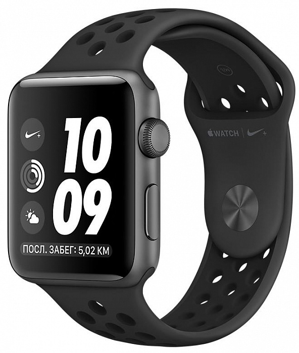 Умные часы Apple Watch Nike+ Series 3 42 mm (Space Grey/Black Sport Band) купить в интернет-магазине icover