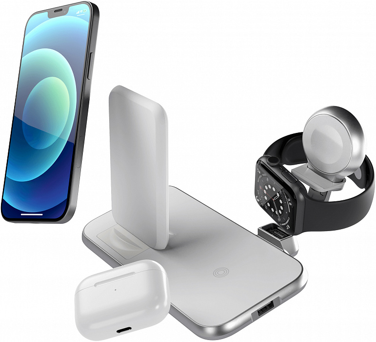Беспроводное зарядное устройство Zens Aluminium 4-in-1 Stand Wireless Charger (ZEDC15W/00) купить в интернет-магазине icover