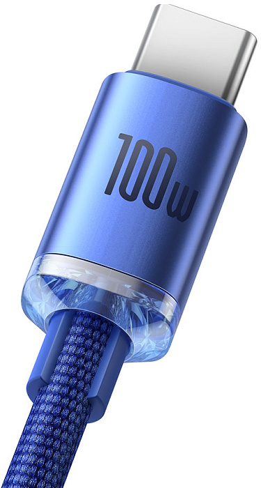 Кабель Baseus Crystal Shine (CAJY000503) USB-A/Type-C 100W 2m (Blue) купить в интернет-магазине icover