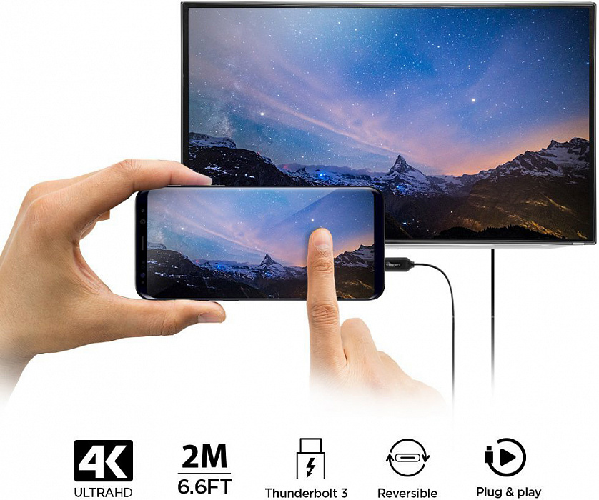 Кабель Spigen Essential C20CH USB-C to HDMI (Black) купить в интернет-магазине icover