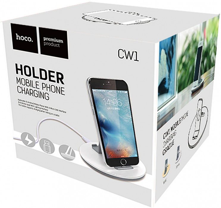 HOCO CW1 Mobile Charging Holder - док-станция microUSB (Silver) купить в интернет-магазине icover