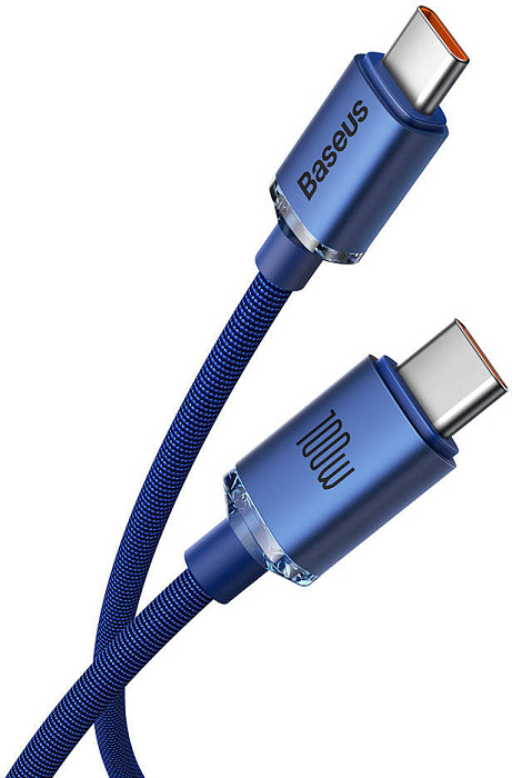 Кабель Baseus Crystal Shine (CAJY000703) USB-C/USB-C 100W 2m (Blue) купить в интернет-магазине icover