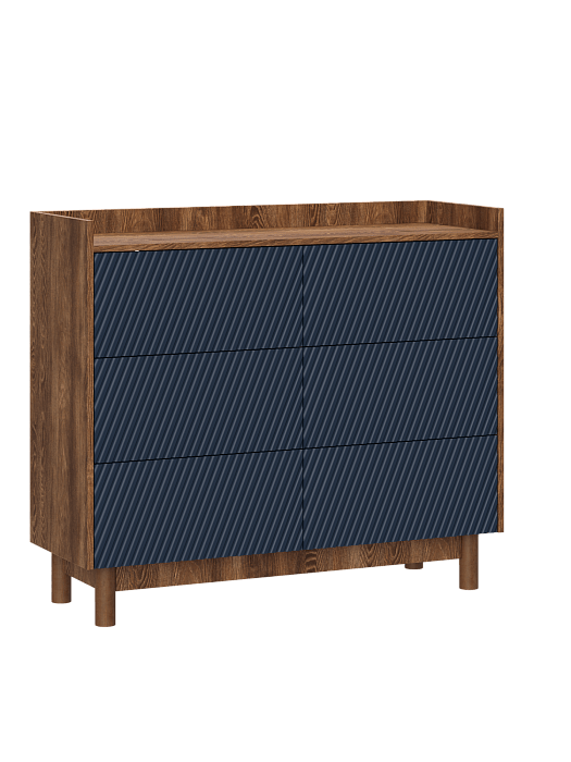 Комод Ridberg ОРИГАМИ 6Я (Каштан/Индиго Софт) купить в интернет-магазине icover