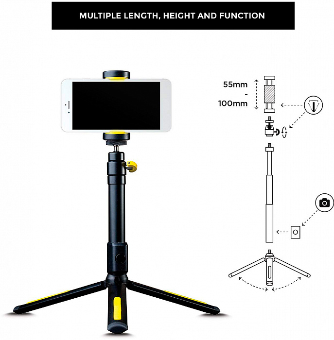 Трипод Black Eye Filming Handle (FM001) для смартфонов (Black) купить в интернет-магазине icover