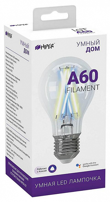 Умная лампа HIPER IoT A60 Filament работает с Алисой (White) купить в интернет-магазине icover