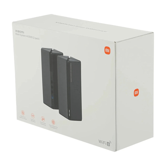 Маршрутизатор Wi-Fi Xiaomi Mesh System AX3000 2-pack (DVB4287GL) RA82 (Black) купить в интернет-магазине icover