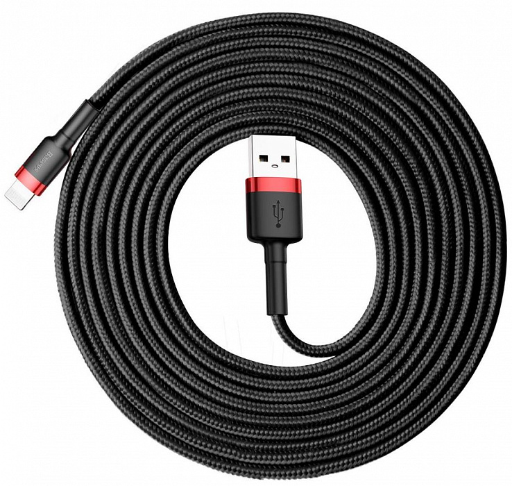 Кабель Baseus Cafule (CALKLF-R91) USB/Lightning 3m (Red/Black) купить в интернет-магазине icover