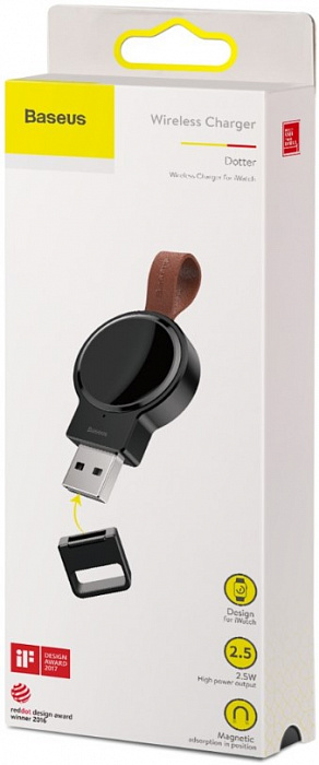 Беспроводное зарядное устройство Baseus Dotter Wireless Charger для часов (Black) купить в интернет-магазине icover