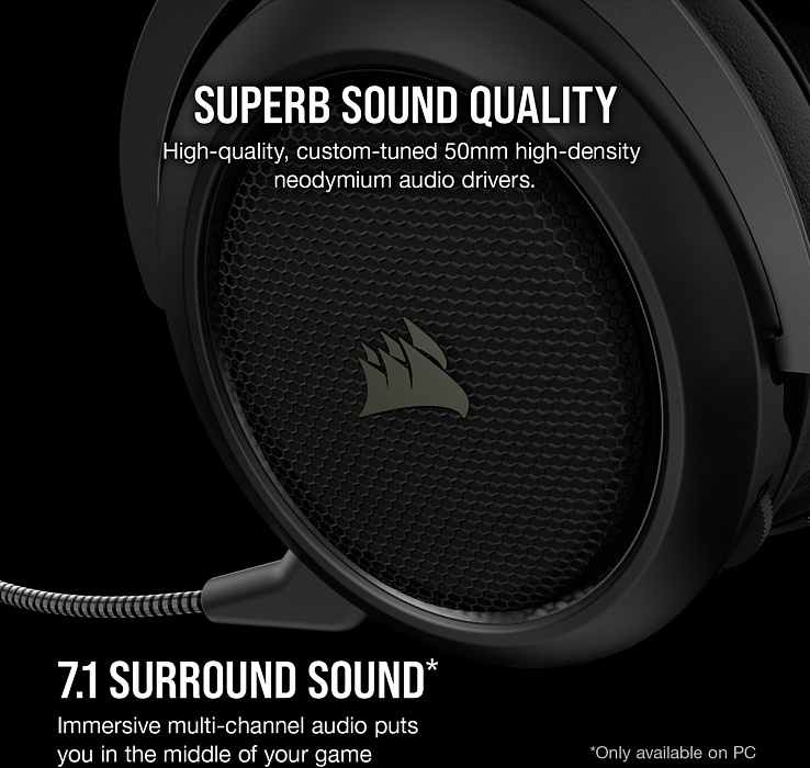 Беспроводная игровая гарнитура Corsair Gaming HS70 Pro CA-9011211-EU (Carbon) купить в интернет-магазине icover