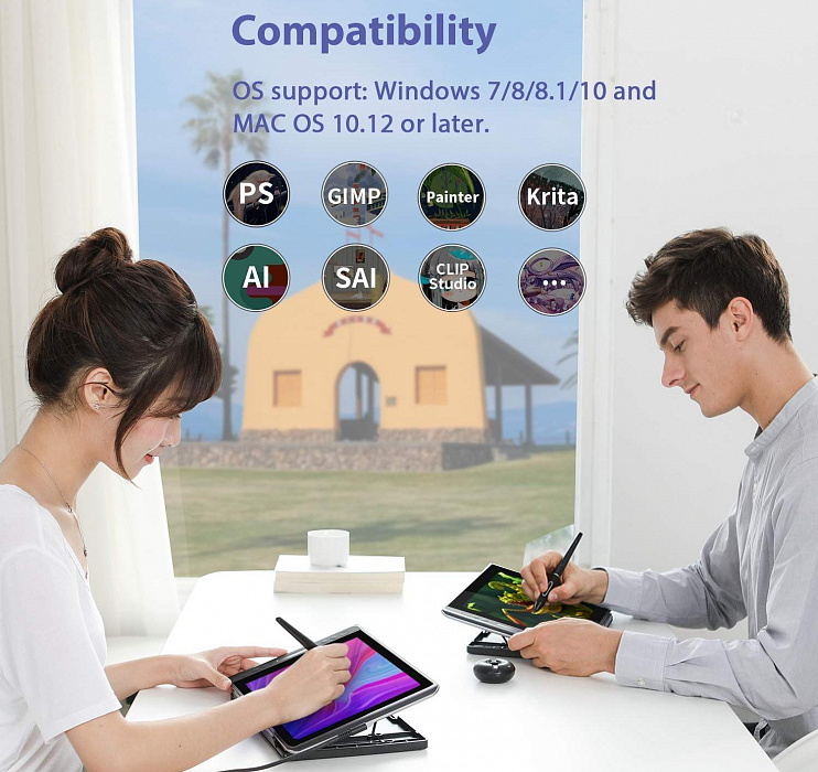 Интерактивный дисплей Huion Kamvas Pro 12 (Black) купить в интернет-магазине icover
