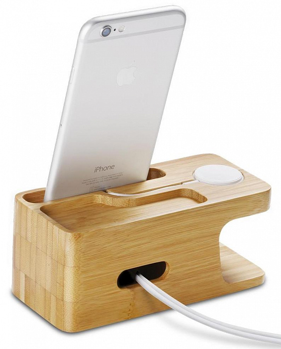 Подставка Spigen S370 для iPhone и Apple Watch (Wood) купить в интернет-магазине icover