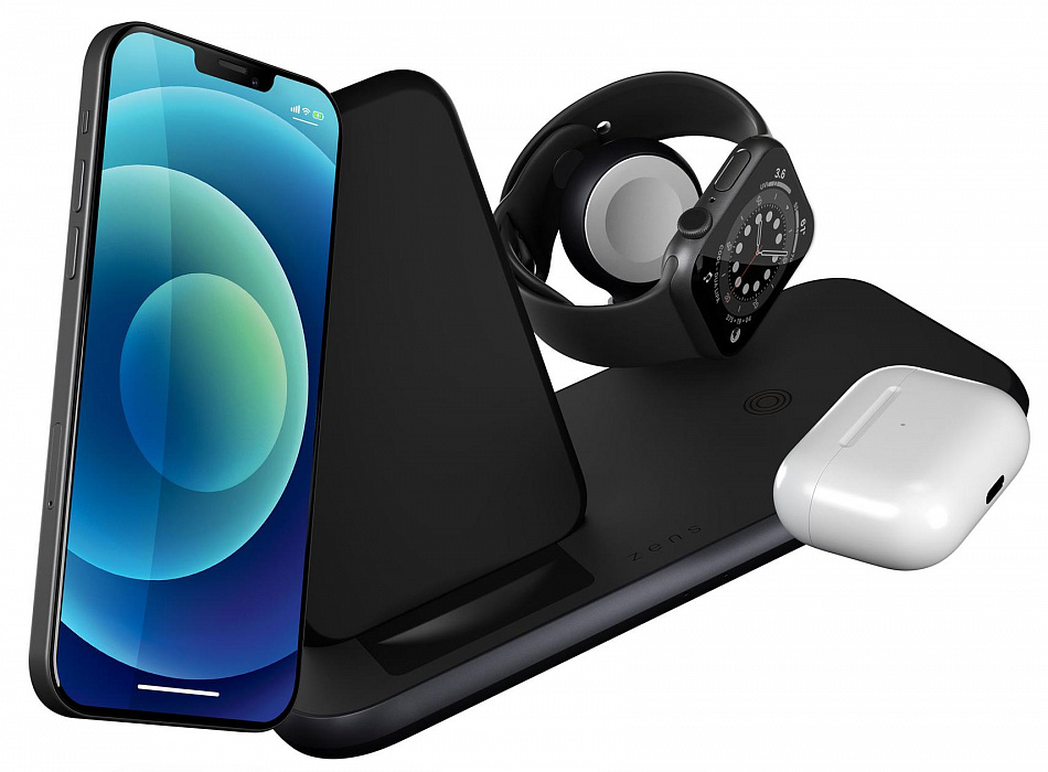 Беспроводное зарядное устройство Zens Aluminium 4-in-1 Stand Wireless Charger (ZEDC15B/00) купить в интернет-магазине icover