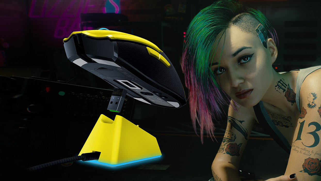 Игровая мышь Razer Viper Ultimate & Mouse Dock 8btn Cyberpunk 2077 Ed (RZ01-03050500-R3M1) купить в интернет-магазине icover