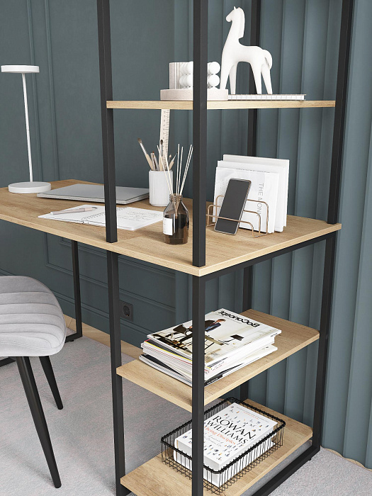 Стол-стеллаж лофт RIDBERG MEMPHIS (Oak/Black) купить в интернет-магазине icover