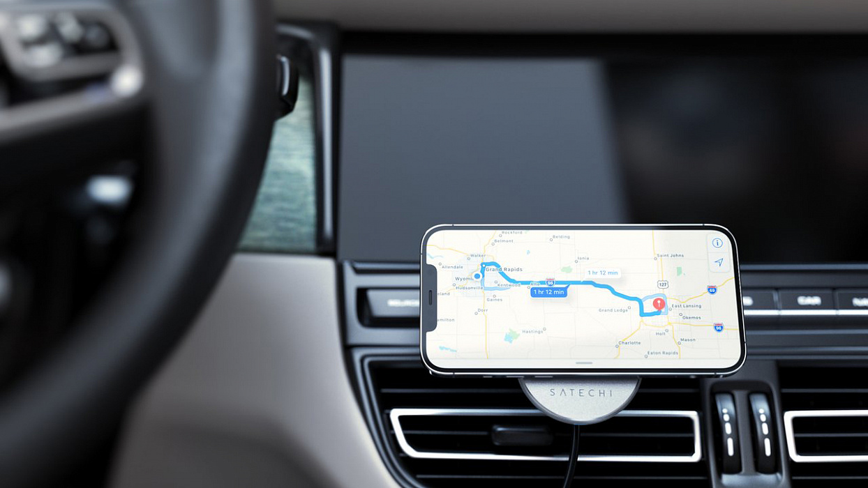 Автодержатель Satechi Magnetic Wireless Car Charger (Space Gray) купить в интернет-магазине icover