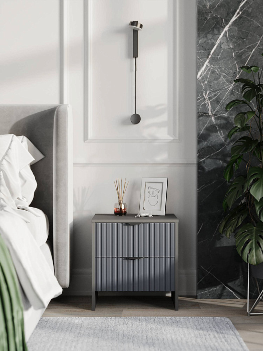 Тумба Ridberg LUGANO 2Я 2 шт. (Graphite Grey/Black) купить в интернет-магазине icover