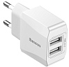 Сетевое зарядное устройство Baseus Mini Dual-U Charger (CCALL-MN02) 2xUSB 2.1A (White) купить в интернет-магазине icover