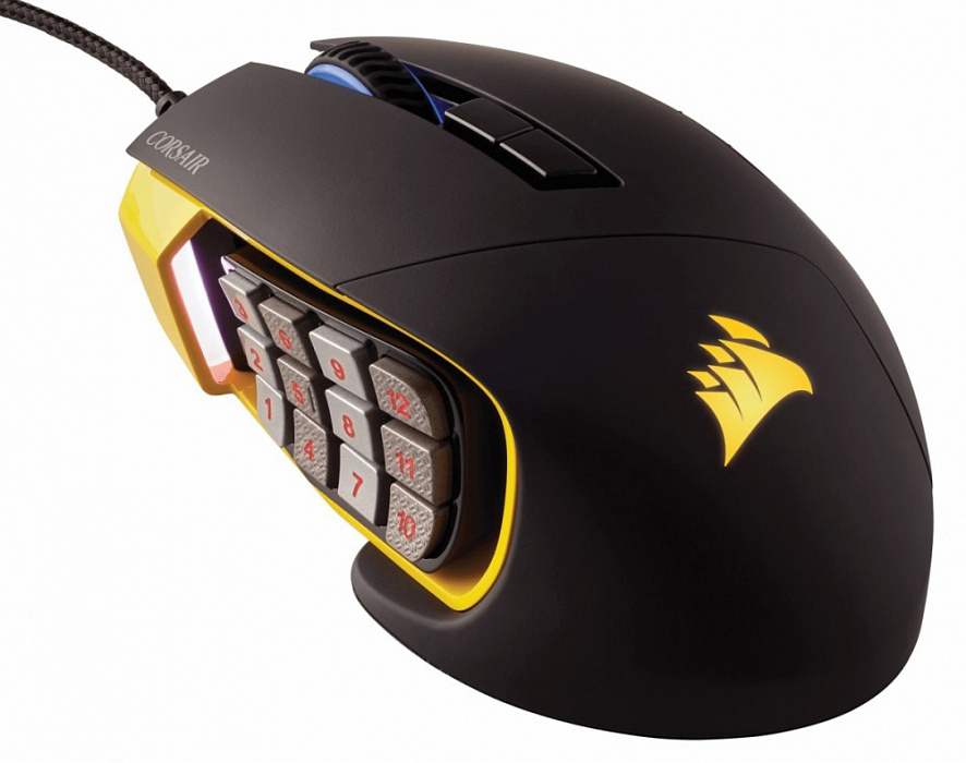Игровая мышь Corsair Scimitar PRO RGB CH-9304011-EU (Yellow) купить в интернет-магазине icover