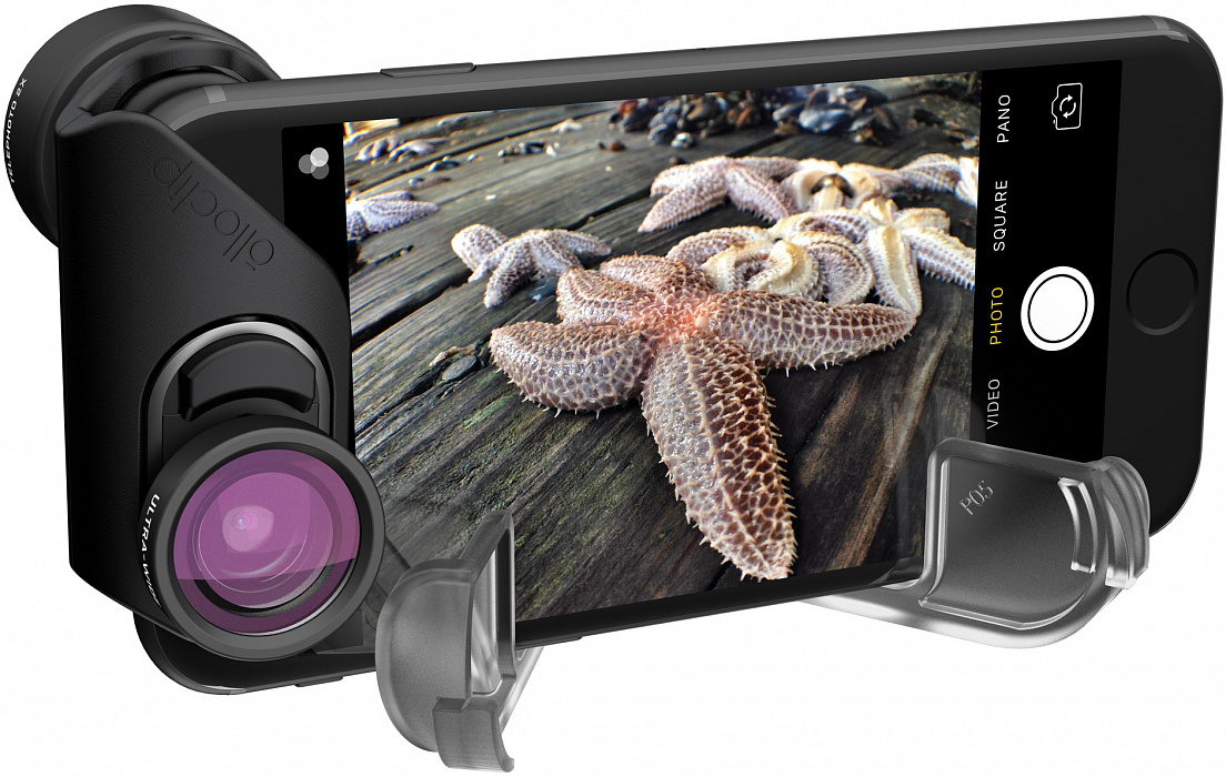Объектив Olloclip Ultra-Wide + Telephoto (OC-0000285-EA) для iPhone 7/8/7 Plus/8 Plus (Black) купить в интернет-магазине icover