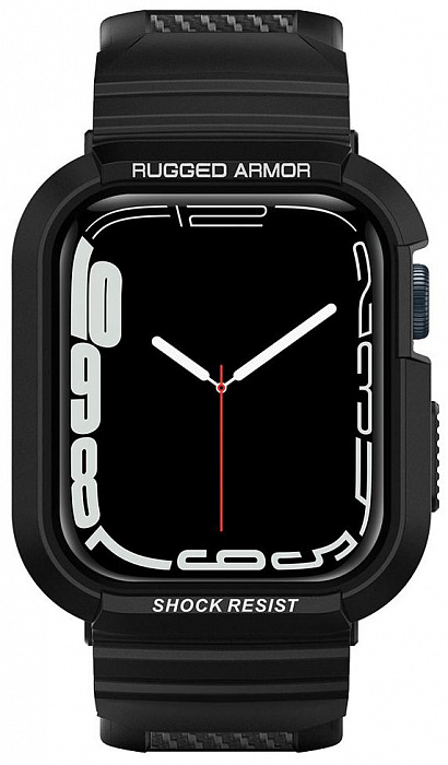 Чехол Spigen Rugged Armor Pro (ACS00546) для Apple Watch series 7/SE/6/5/4 41mm/40mm (Black) купить в интернет-магазине icover